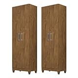 Kit 2 Armários Organizador Multiuso Íris 2 Portas Castanho Wood Moval