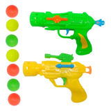 Kit 2 Arminhas Pistola De Brinquedo Atira Lança Bolinhas