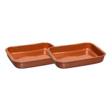 Kit 2 Assadeira Principado Retangular N5 8l Barro Buffet