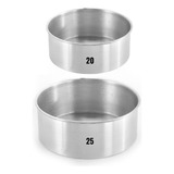 Kit 2 Assadeira Redonda Alta Acetinada 20 E 25 X 10 E85 Cor Alumínio
