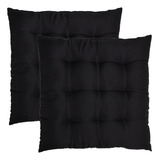 Kit 2 Assentos Almofada Futon Acácia 60x60cm Cores Diversa Cor Preto