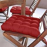 Kit 2 Assentos Almofada Futon Para Cadeira Vermelho Premium