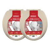 Kit 2 Assentos Tampa Vaso Almofadado Oval Cores Variadas