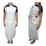 Kit 2 Avental Ajustável Branco Com Bolso Unisex Comprido