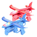 Kit 2 Avião Lançador Pistola Brinquedo Isopor Led Manobras