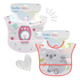 Kit 2 Babador Plastico Com Bolso Pega Migalhas Impermeavel
