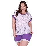 Kit 2 Baby Dool Plus Size Manga Curta Pijama Curto Tamanho Grande GG 48 50 