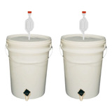 Kit 2 Baldes Fermentador Cervejeiro Torneira E Airlock 3 6l