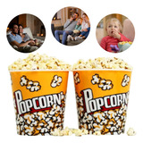 Kit 2 Baldes Pipoca Pote Grande Resistente Cinema Futebol 3l