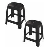 Kit 2 Banco Banqueta Banquinho Plástico Empilhável 100 Kg