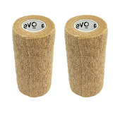 Kit 2 Bandagem Atadura Elástica Tipo Coban 10cm X 4 5m Bege