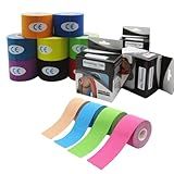 Kit 2 Bandagem Elastica Adesiva Fita Kinesio Tape Para Lesão Muscular Fisioterapia Funcional 5m Rolo 5x5cm Fita De Kinesio Evita Lesões Cores Sortidas   Premium MyBrins