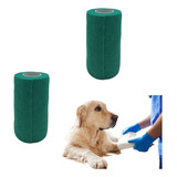 Kit 2 Bandagem Flexivel Atadura Cão Cães Gato Pet Curativo