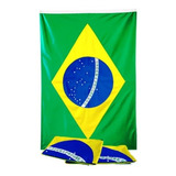 Kit 2 Bandeiras Do Brasil Tecido 100 Poliéster 120 X 90cm