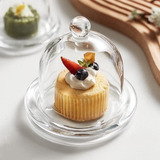 Kit 2 Bandeja De Vidro Pratos Bolinhos Casamento Sobremesa