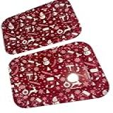 Kit 2 Bandejas Plástico Retangular Com Figuras Natalinas 37 5x27 5cm Mesa Natal Perfeitas Servir Petiscos Bebidas Ideais Festas Reuniões Familiares Vermelho Queimado MELLUZ