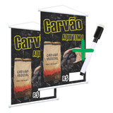 Kit 2 Banners Temos Carvão Escreve E Apaga Caneta
