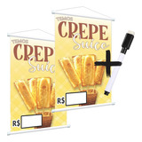 Kit 2 Banners Temos Crepe Suíço Escreve E Apaga Caneta