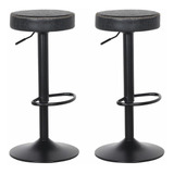 Kit 2 Banqueta Alta Estofada Cozinha Para Bar Balcão Bancada Viena Giratoria Preta Cadeiras Inc