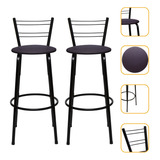 Kit 2 Banqueta Alta Itagold P balcão bar cozinha Americana Acabamento Da Estrutura Preto Banqueta Flórida Desmontada Cor Assento Marrom escuro