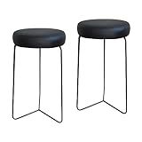 Kit 2 Banqueta Banco Aço Média Cozinha Bar Balcão 60cm Preta