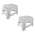 Kit 2 Banqueta Banquinho Dobrável Antiderrapante Até 150kg Cor Branco