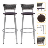 Kit 2 Banqueta C encosto P balcão De 100cm À 110cm Promoção