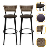 Kit 2 Banqueta Cadeira Alta 60cm Cozinha Balcão Bancada Bar