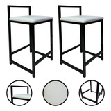 Kit 2 Banquetas Baixa Quadrada Cozinha Balcão Bistrô Gourmet