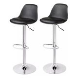 Kit 2 Banquetas Cadeira Alta Com Encosto Regulável Giratoria