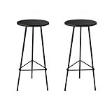 Kit 2 Banquetas Para Balcão Alta Confortavel Estilo Moderno Ideal Para Cozinha Area Gourmet Estrutura De Metal Assento Madeira Resistente ALUMINUM DECOR PRETO ALTURA 70 CM DO ASSENTO AO CHÃO 