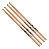 Kit 2 Baqueta Bateria 5a Hickory Ponta Madeira 177 Spanking