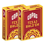 Kit 2 Baralho Cartas Poker Texas Naipe Grande Vermelho Copag