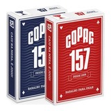 Kit 2 Baralho Cartas Truco Cacheta 157 Azul Vermelho Copag