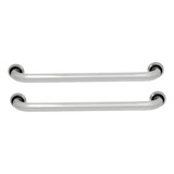 Kit 2 Barras De Apoio 80cm Suporte Banheiro Casa Premier Cor Prateado