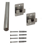 Kit 2 Barras Inox 57cm 04 Suportes P Grelha E Espeto