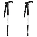Kit 2 Bastão Bengala Cajado Retrátil Alumínio Caminhada Trekking Altura Regulável Prata