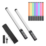 Kit 2 Bastão De Luz Lâmpada Fotográfica Rgb Led 6000k Tubo