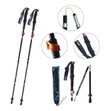 Kit 2 Bastões Dobráveis Trekking Alumínio Para Caminhada