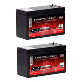 Kit 2 Bat 12v 9ah Para Alarme Unipower