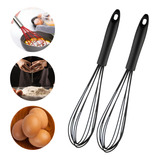 Kit 2 Batedor De Silicone 26cm Cabo Bate Clara Ovos Cozinha