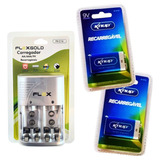 Kit 2 Bateria Recarregáv 9v Carreg Bateria Pilha Aa aaa 9v