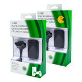 Kit 2 Bateria Recarregável Controle Xbox 360 Cabo Carregador