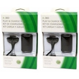 Kit 2 Baterias Carregador P Controle Xbox 360 Slim Game Tv