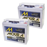 Kit 2 Baterias Selada Nobreak 18ah 12v Vrla Agm Moura Alarme
