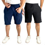 Kit 2 Bermuda Calção Short Treino Tactel Macio Liso 9099