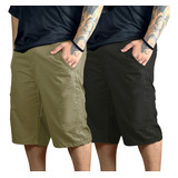 Kit 2 Bermuda Masculina Plus Size Social Sarja Brim Lisa