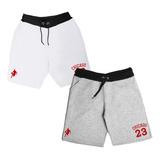 Kit 2 Bermuda Shorts Moletom Chicago 23 Basquete Plus Size