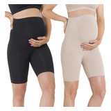 Kit 2 Bermudas Alta Gestante Maternidade Microfibra Trifil
