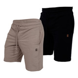 Kit 2 Bermudas De Moletom Academia Masculino Algodão Premium
